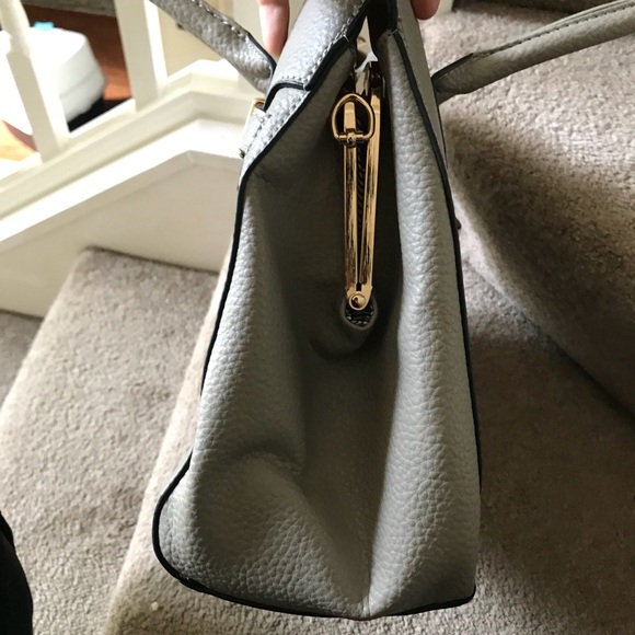 Pebble Gray Leather Satchel - Picture 6 of 8
